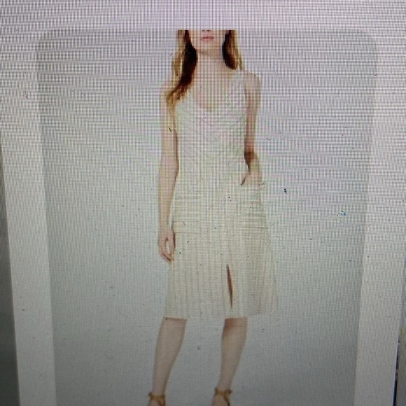 Monteau Los Angeles small linen blend women’s dress pinstripes - Picture 1 of 8